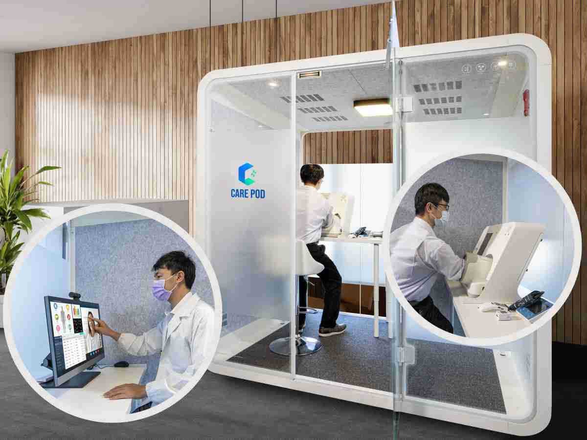 达擎于医疗科技展中展出＂远距诊疗舱＂，，，，以因应医疗数字化及社会高龄化趋势下、、、复诊及慢性病患等族群对于远距看诊需求逐渐升高所推出的创新整合方案。。。多功能合一、、、高隐私性的远距诊疗舱可根据病患端与医师端的不同需求，，，提供弹性化及客制化功能，，，节省医生和病患的精力及时间