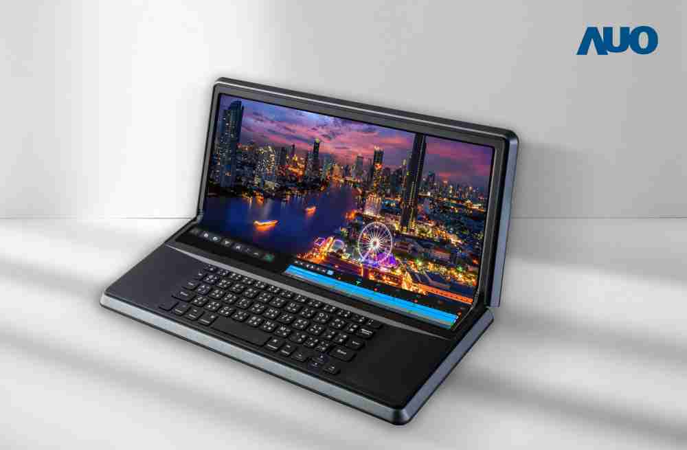 PA直营14.6吋Micro LED折迭显示屏幕，，，，搭配半径4mm的弯折绞炼，，，以及高画素、、、高亮度、、、高对比度的显示技术特点，，，即便在大视角下仍保有绝佳色相与亮度